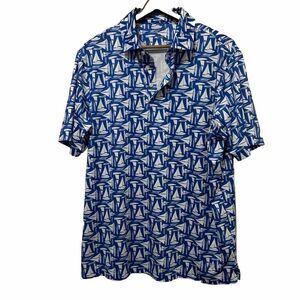 Daniel Cremieux Performance Medium blue short sleeve slinky shirt mens Boat